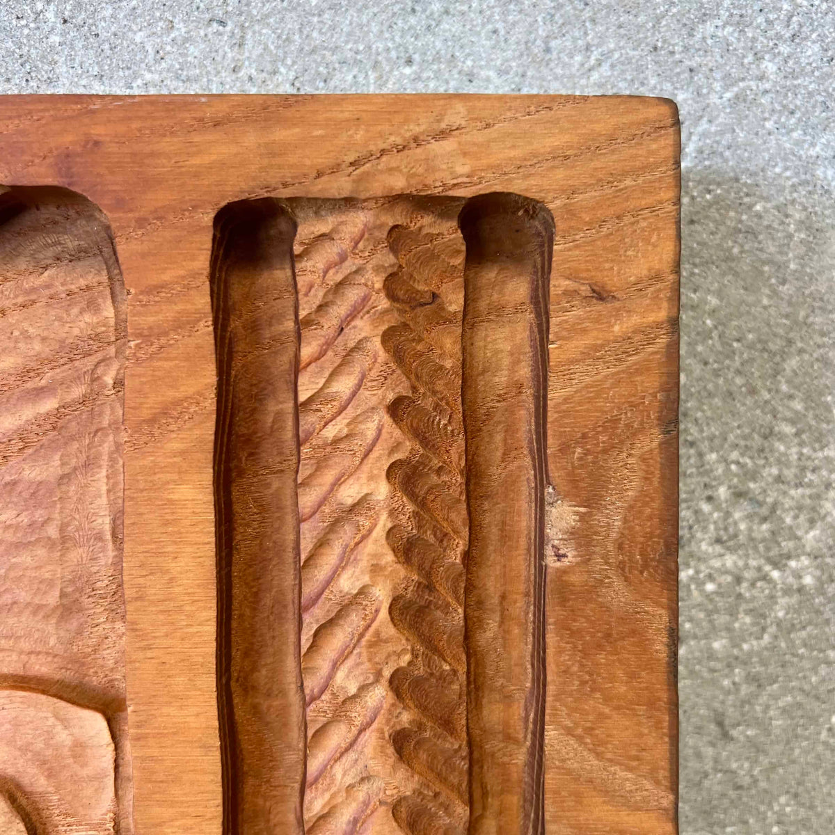 Vintage Mid Century Modern Carved Panel by Evelyn Ackerman