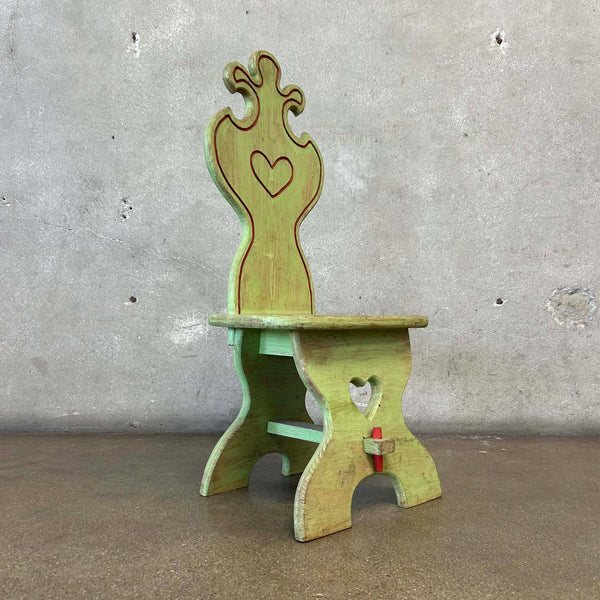 Green Folk Art Chair Jim Gamble Famous Puppeteer C. 1968