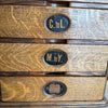 Antique American Letter File Cabinet Oak 5 Drawer