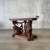 Vintage Carved Mahogany Console Table