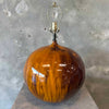 1960's Amber / Tobacco Drip Glazed Ceramic Lamp