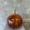 1960's Amber / Tobacco Drip Glazed Ceramic Lamp