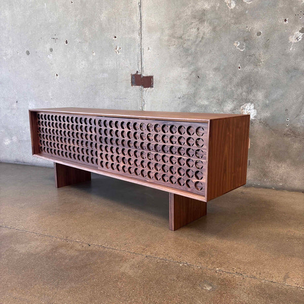 Walnut Credenza/ Media Console Hand Built in Long Beach by Pete Deeble Furniture