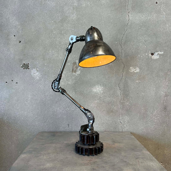 Restored 1940s Task Light - Raw Steel on Base