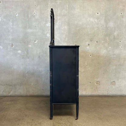 1940s Simmons Steel Highboy Dresser w/ Mirror