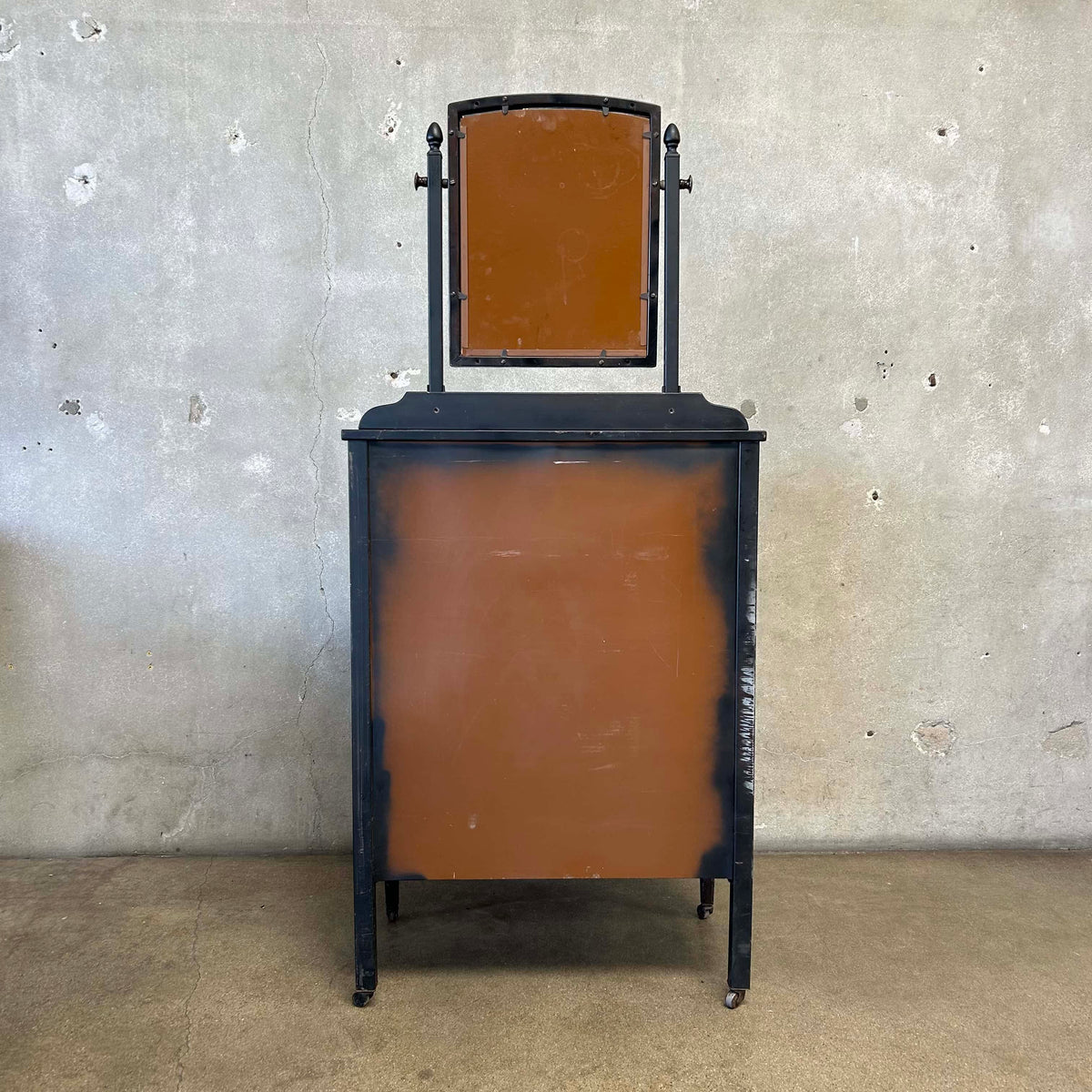 1940s Simmons Steel Highboy Dresser w/ Mirror