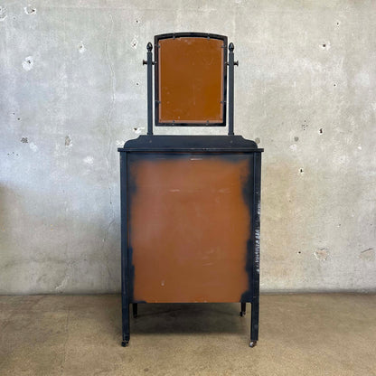 1940s Simmons Steel Highboy Dresser w/ Mirror