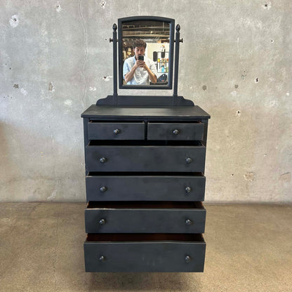 1940s Simmons Steel Highboy Dresser w/ Mirror