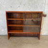 Walnut Display Case With Adjustable Shelves & Sliding Glass Doors