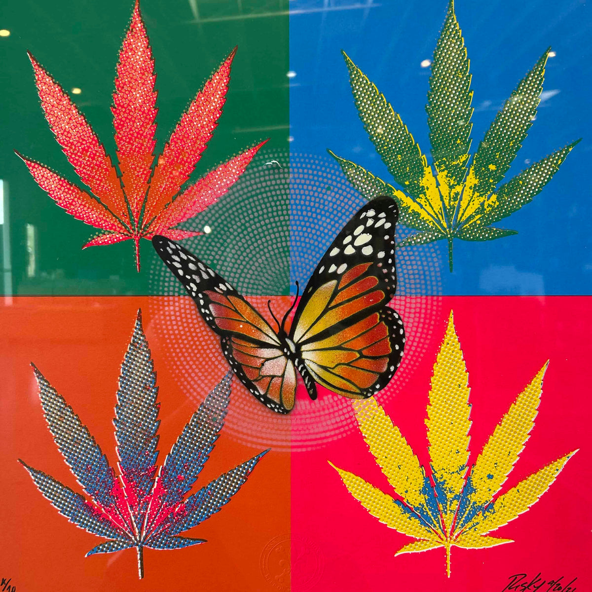 Risk Rock Butterfly Bud Leaves Lithograph 4/20
