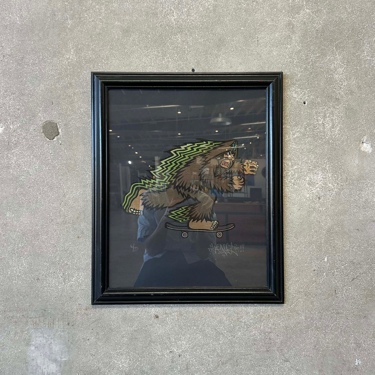 Big Foot on Skateboard Foil Lithograph - Signed 6/25