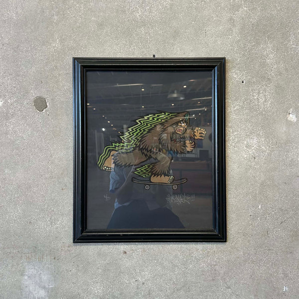 Big Foot on Skateboard Foil Lithograph - Signed 6/25
