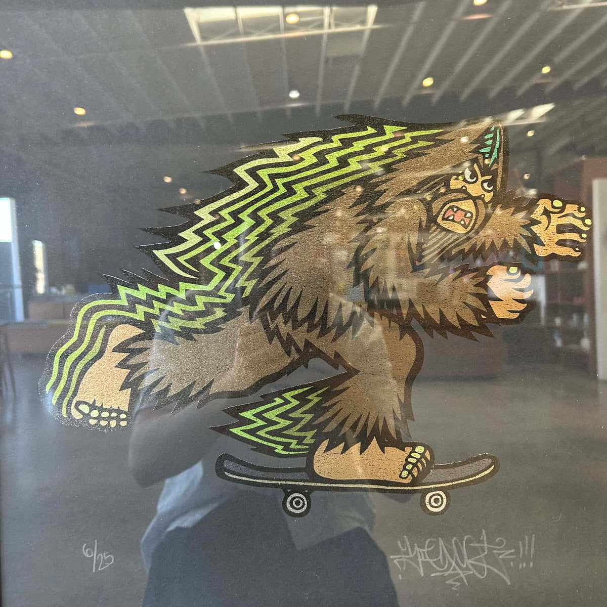 Big Foot on Skateboard Foil Lithograph - Signed 6/25