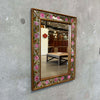 Vintage Hand-Painted Border Glass Mirror