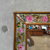 Vintage Hand-Painted Border Glass Mirror