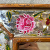 Vintage Hand-Painted Border Glass Mirror