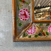 Vintage Hand-Painted Border Glass Mirror