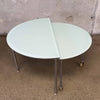 Post Modern Chrome & Frosted Glass Swivel/Nesting Coffee Table 1980s