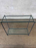 Late 1980-90s Minimalist Welded Steel & Glass Console Table