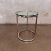 1980-90s Round Chrome & Glass Side Table in Pace Style