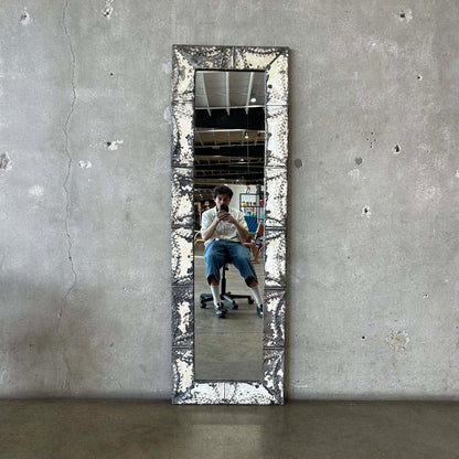 Custom Mirror Frame Made From 1800s Tin Ceiling Tiles