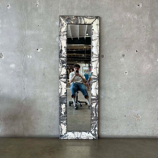 Custom Mirror Frame Made From 1800s Tin Ceiling Tiles