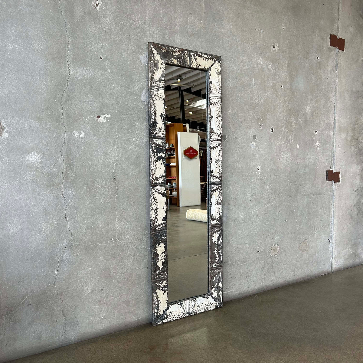 Custom Mirror Frame Made From 1800s Tin Ceiling Tiles