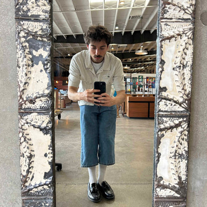Custom Mirror Frame Made From 1800s Tin Ceiling Tiles