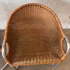 Vintage 1950s Pair of Chrome & Wicker Chairs by Harvey Probber