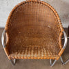 Vintage 1950s Pair of Chrome & Wicker Chairs by Harvey Probber