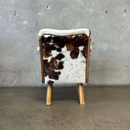 Coronado Furniture 1930's Barrel Chair w/Cowhide Cushions