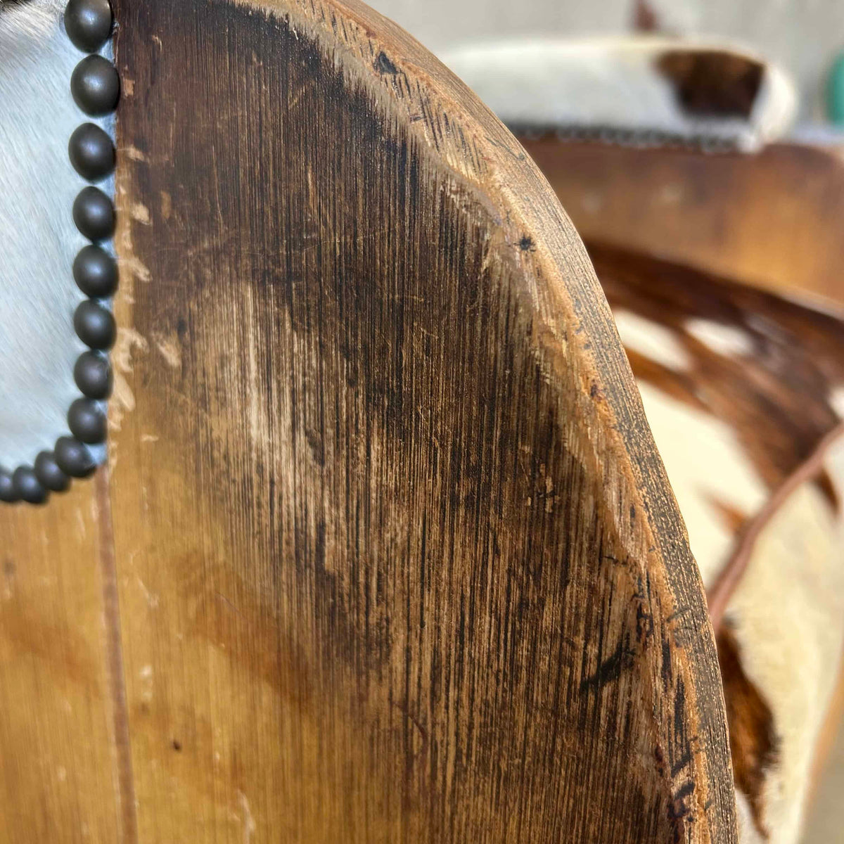 Coronado Furniture 1930's Barrel Chair w/Cowhide Cushions