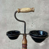 Monterey Furniture Vintage 1930's Smoking Stand w/Black Bauer Bowls