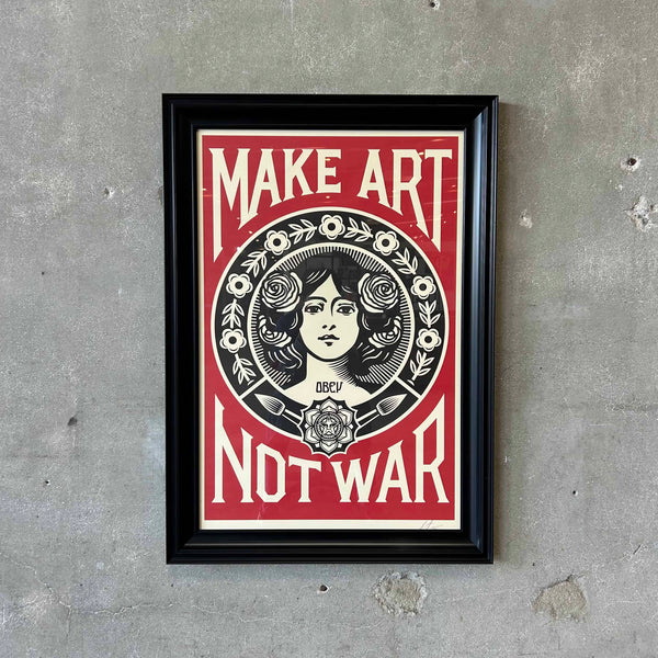 Shepard Fairley (Obey) "Mark Art Not War" Signed Lithograph Framed