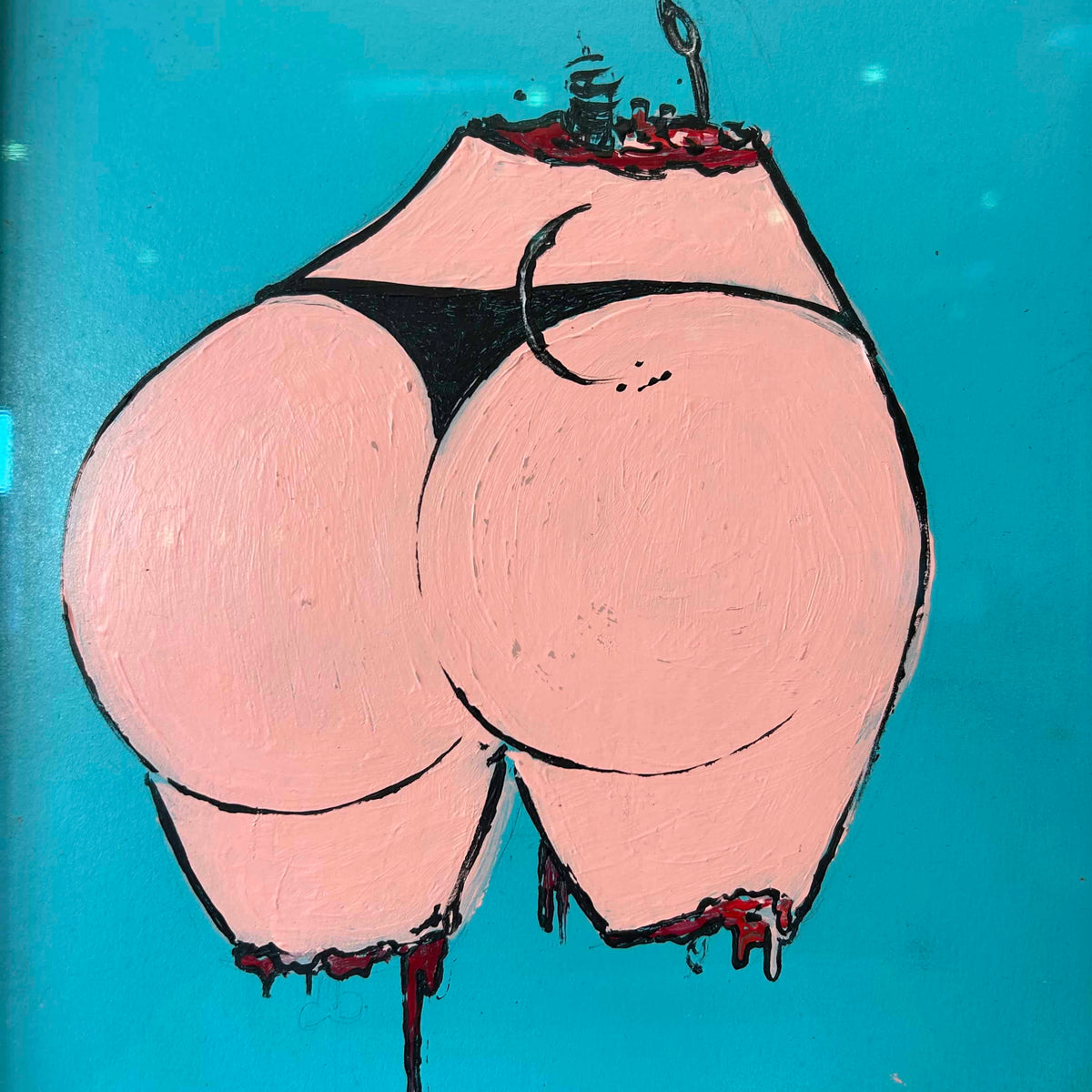 Original Painting Framed (Booty on Hook)