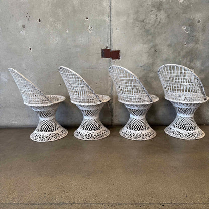 Set of 4 Spun Fiberglass Dining Chairs by Russell Woodard