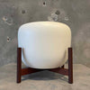 Case Study Ceramics White Planter w/ Wood Stand #1