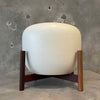 Case Study Ceramics White Planter w/ Wood Stand #2