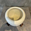 Case Study Ceramics White Planter w/ Wood Stand #2