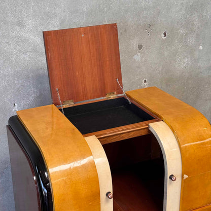 Art Deco Dry Bar With Three Storage Compartments
