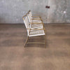 Set of Four White Cord Contemporary Arm Chairs - Aluminum w/ Gold Pipping