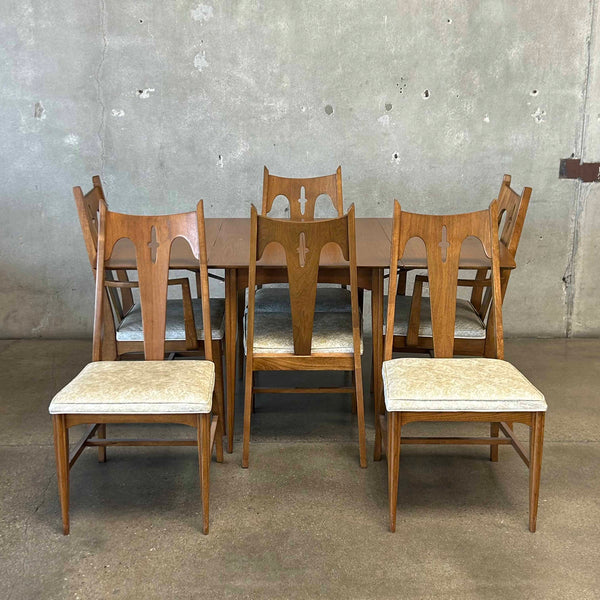 Mid Century Modern Drop Leaf Table & Six Chairs - All Original