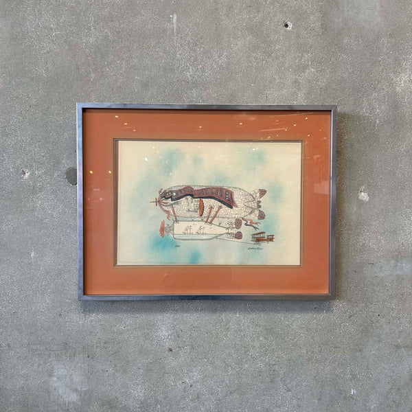 Signed Early Aviation Art
