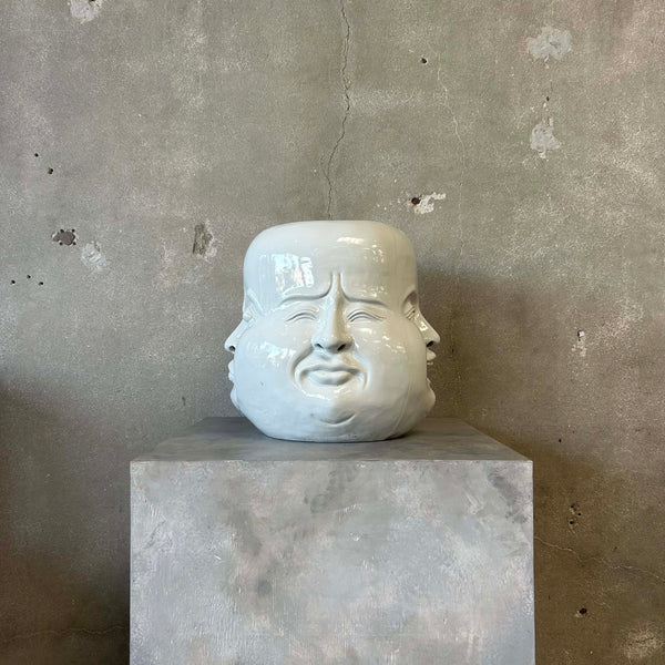 Buddha Face Ceramic Stool