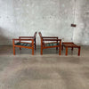 Pair of Illum Wikkelso Capella Chairs & Ottoman
