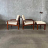 Pair of Illum Wikkelso Capella Chairs & Ottoman