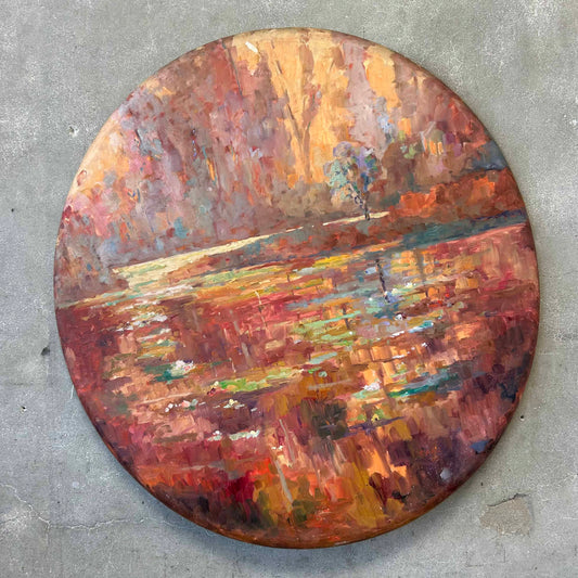 2005 Impressionistic Landscape Circle Canvas - Signed