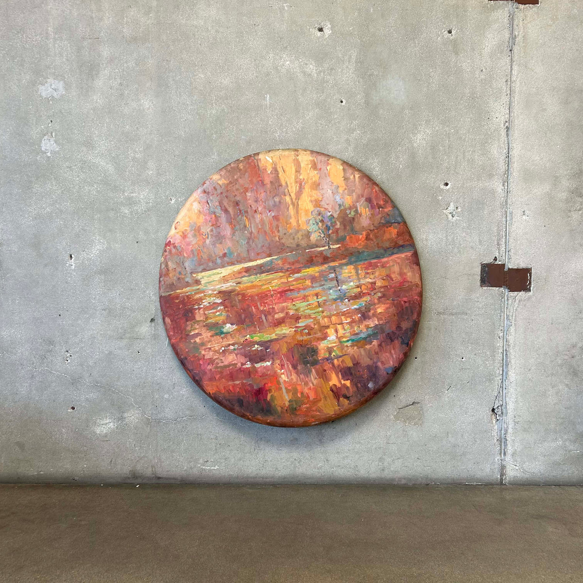 2005 Impressionistic Landscape Circle Canvas - Signed
