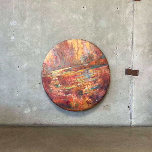 2005 Impressionistic Landscape Circle Canvas - Signed