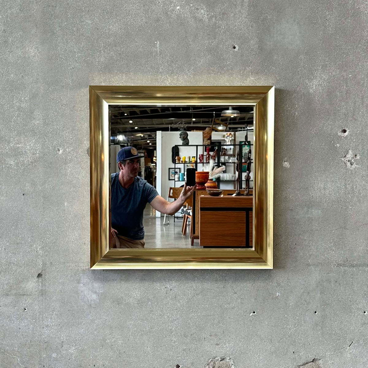 Vintage Gold Brass Mirror